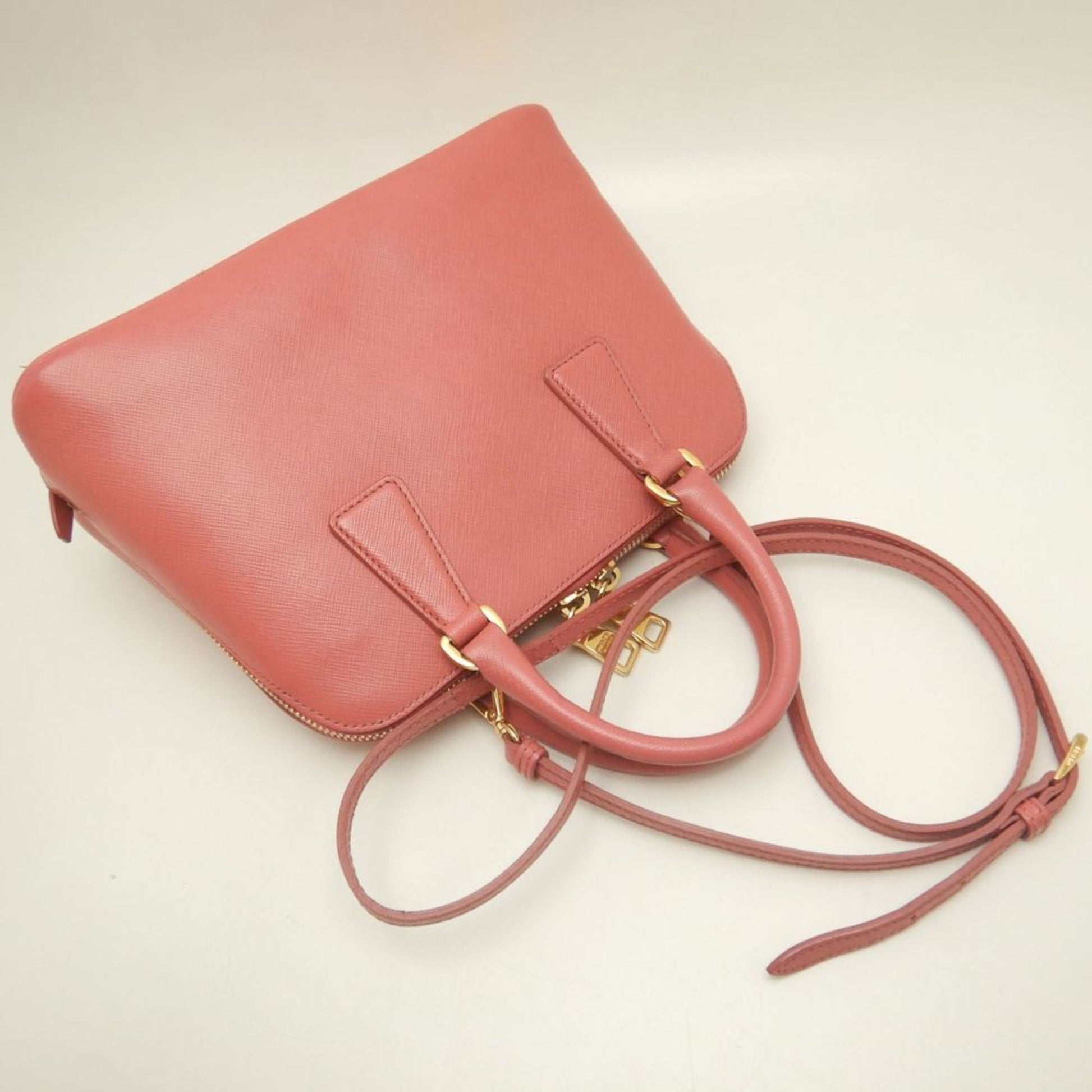 Prada Saffiano Lux, Pink, Leather, handbag