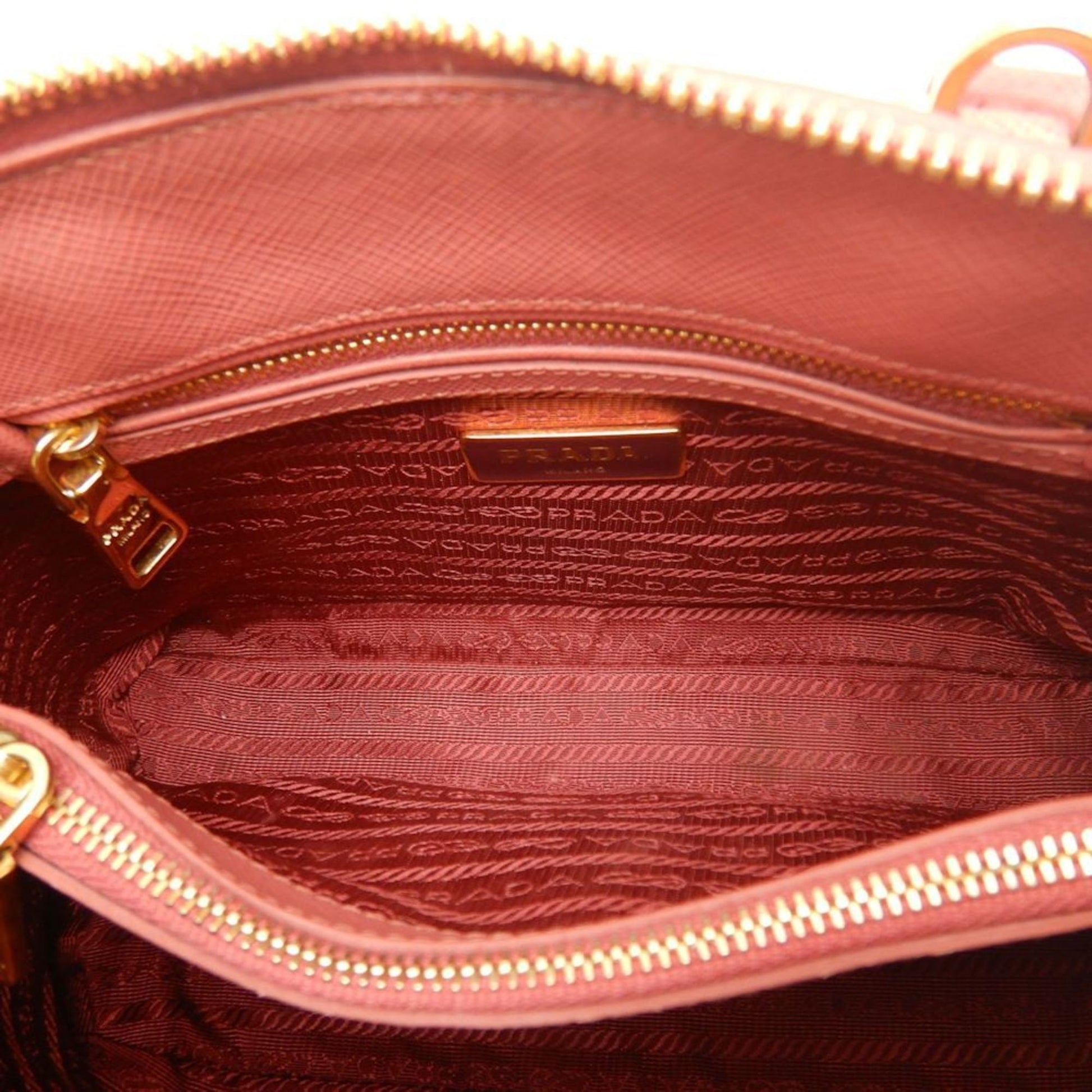 Prada Saffiano Lux, Pink, Leather, handbag