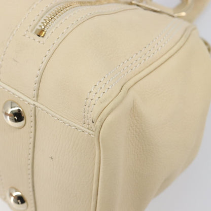 Celine Vintage Kisslock Frame Leather, Beige, Leather, Handbag
