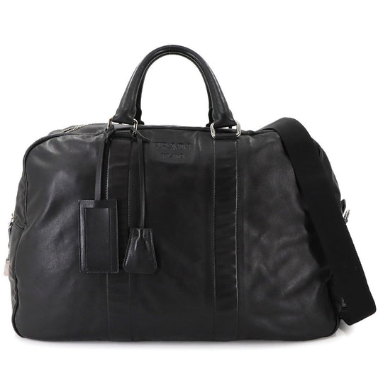 Prada Boston, Black, Leather, travel