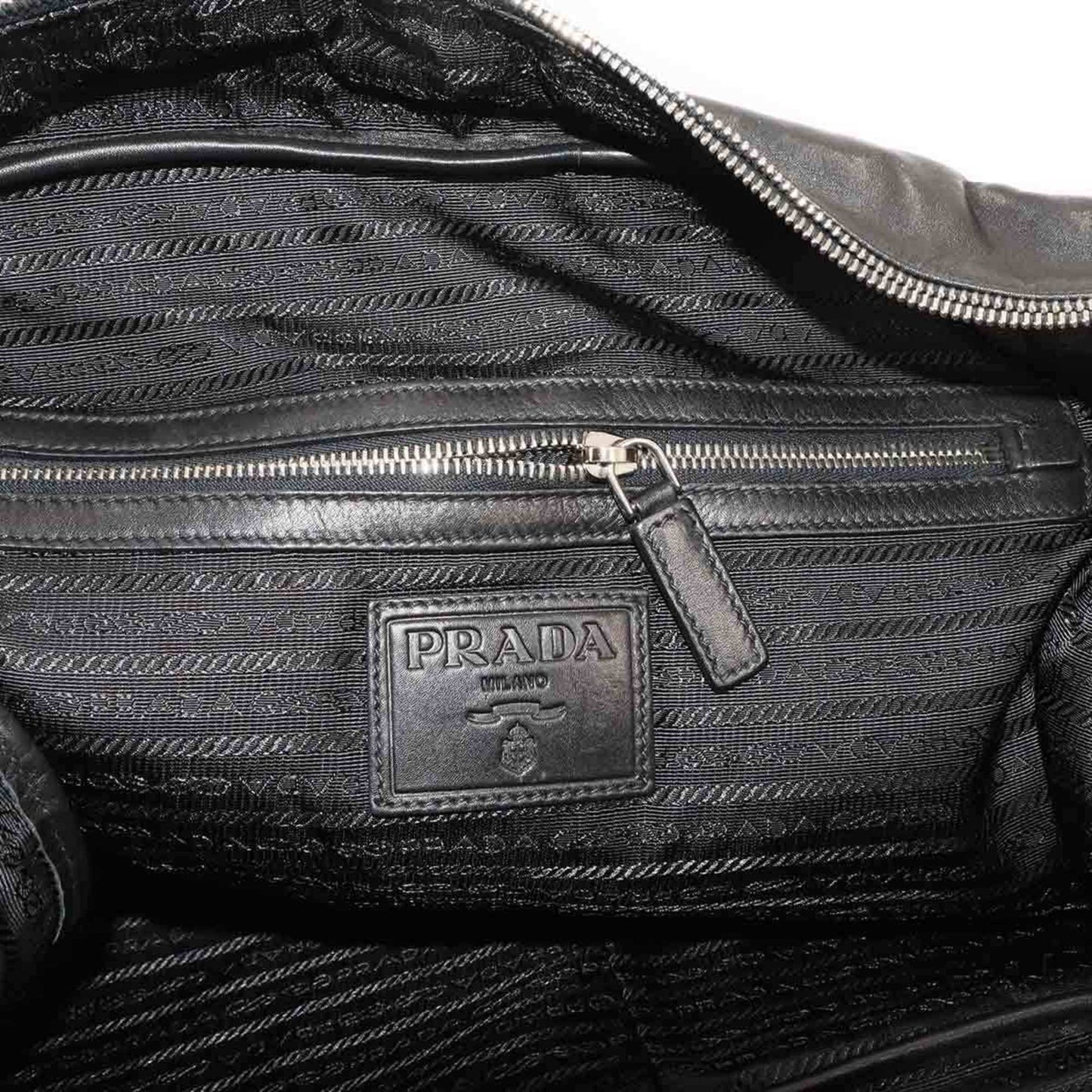Prada Boston, Black, Leather, travel