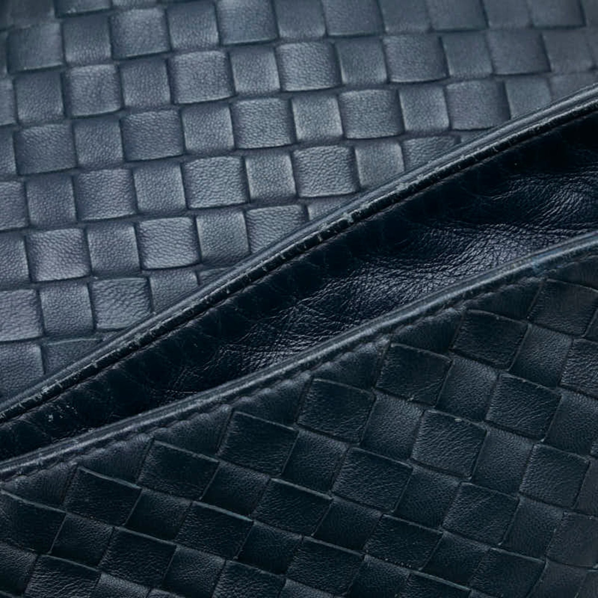 Bottega Veneta Intrecciato, Navy, Leather, shoulder