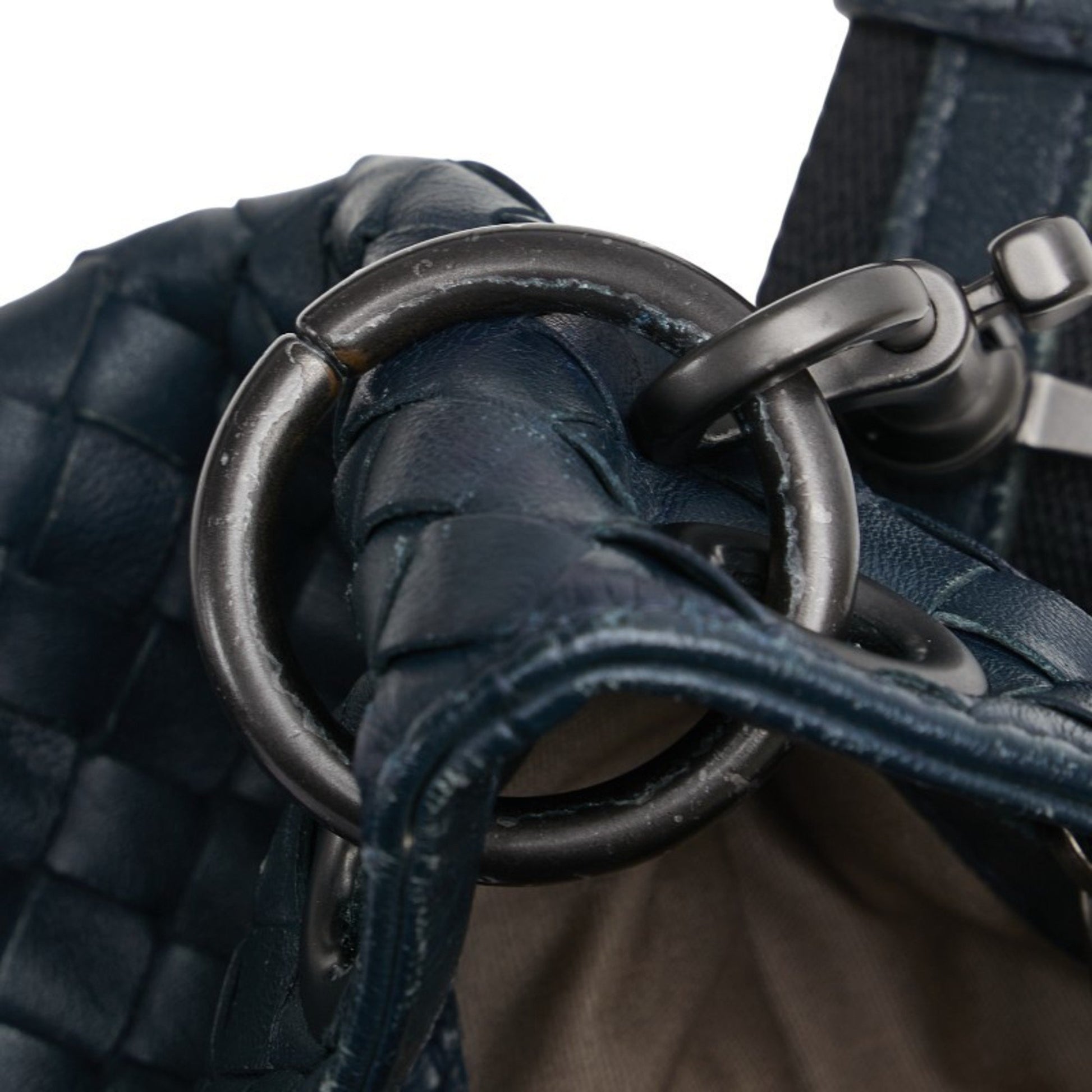 Bottega Veneta Intrecciato, Navy, Leather, shoulder