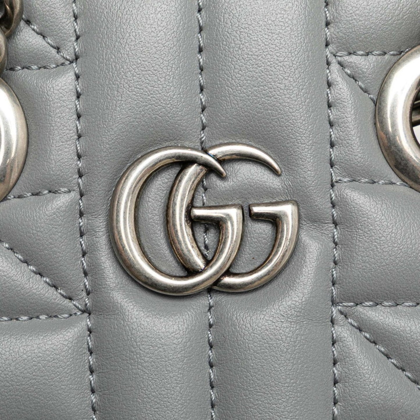 Gucci GG Marmont, Grey, Leather, handbag