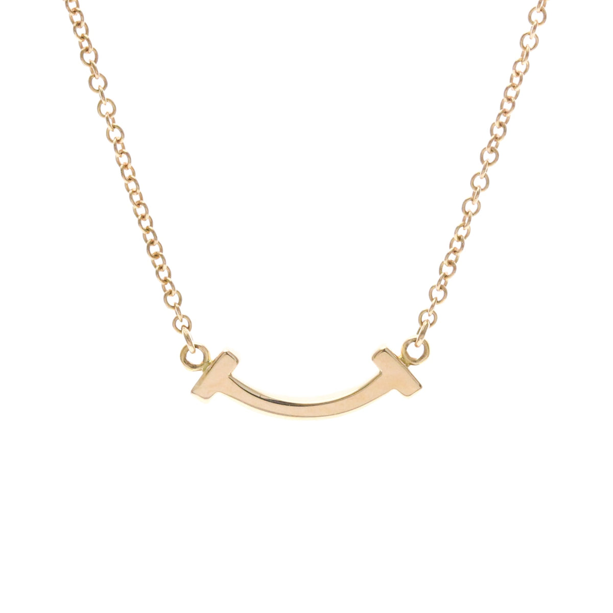 Tiffany & Co. T Smile Pendant 18K Rose Gold, Pink, Pink Gold, Necklace