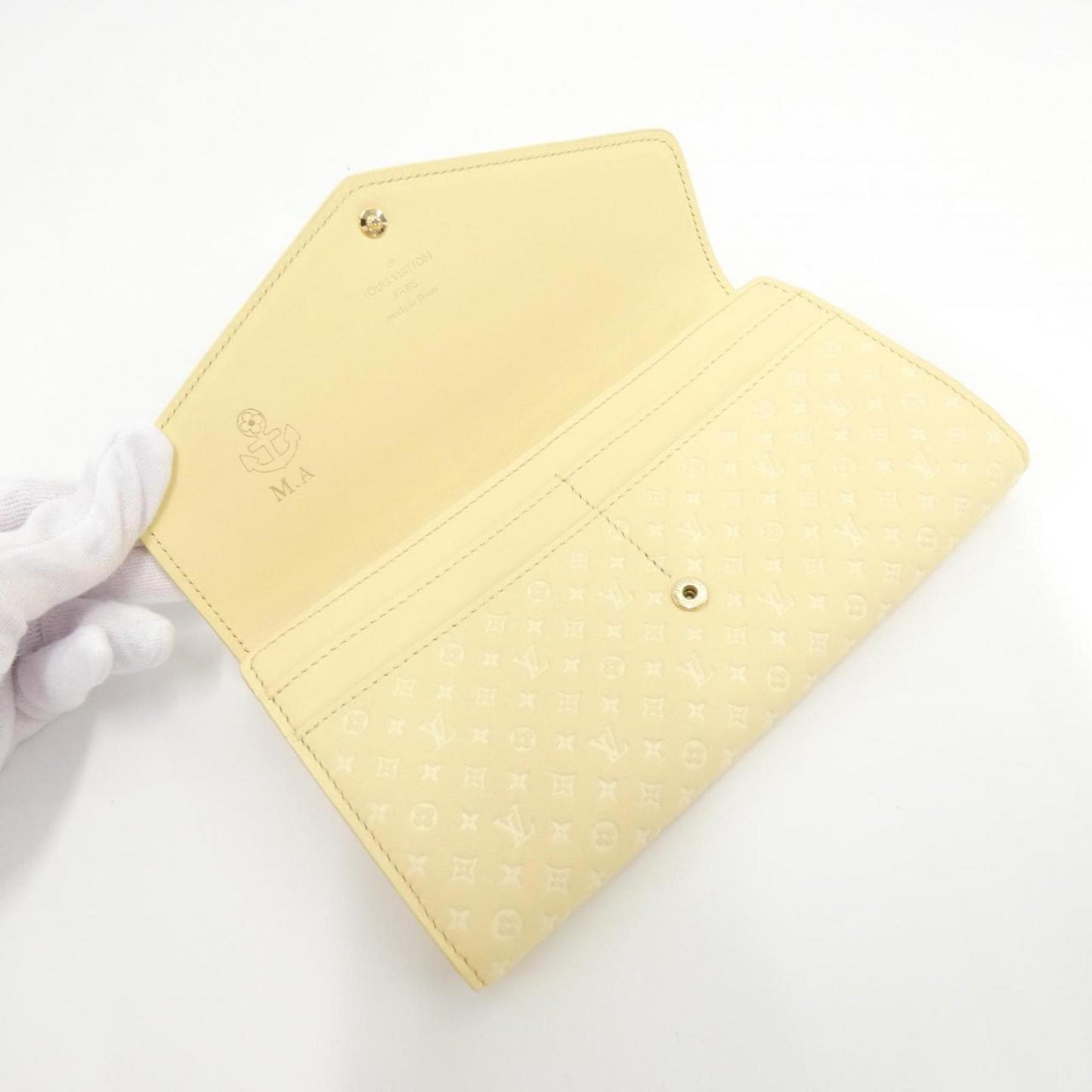 Louis Vuitton Sarah, Yellow, Leather, wallet