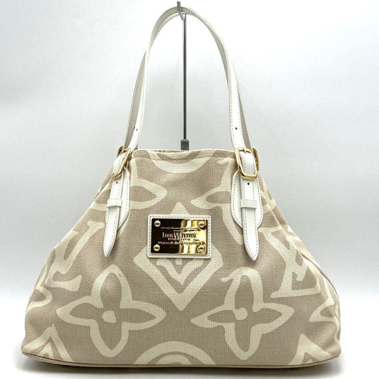 Louis Vuitton Tahitienne, Beige, "CANVAS, LEATHER", tote