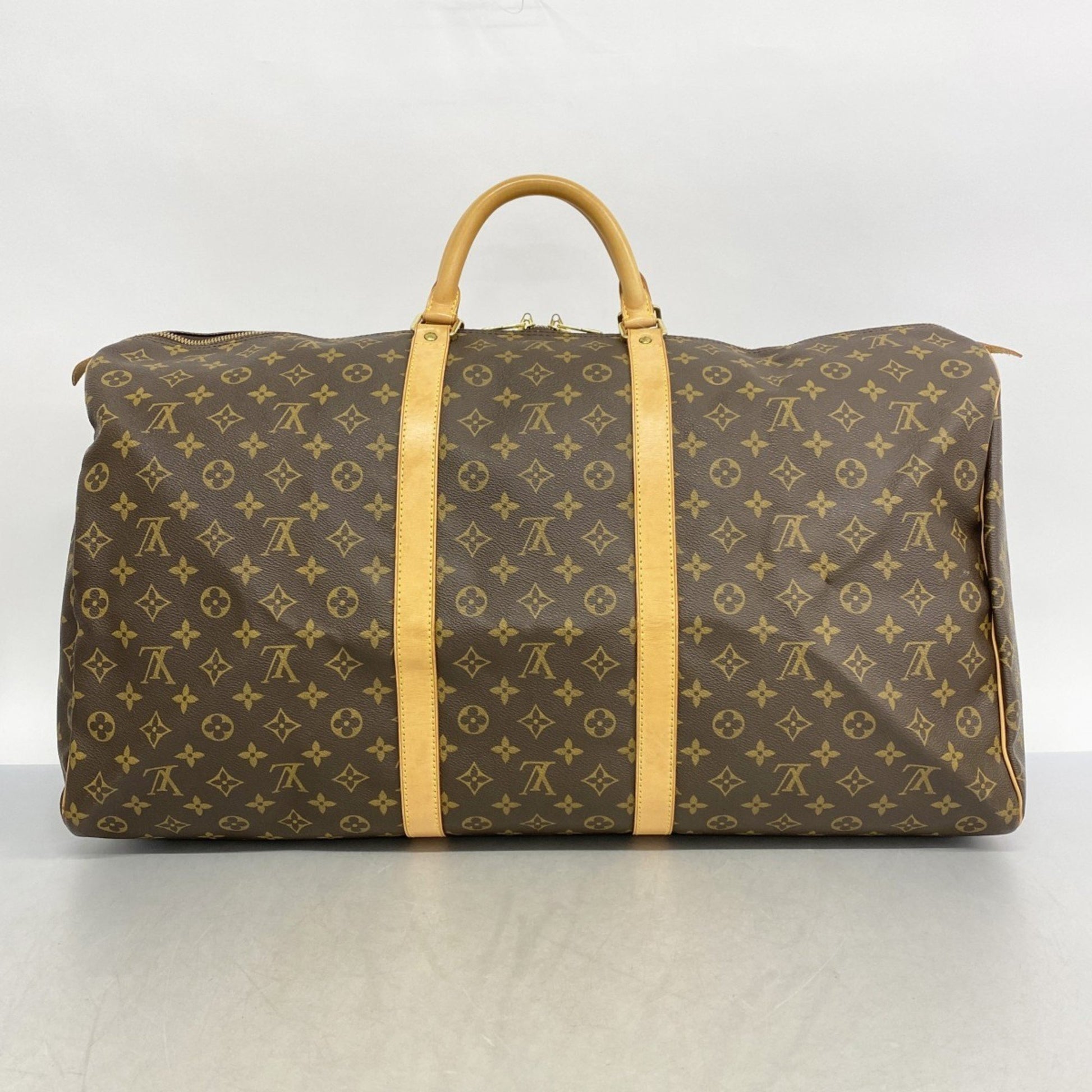 Louis Vuitton Keepall 60, Brown, Canvas, travel