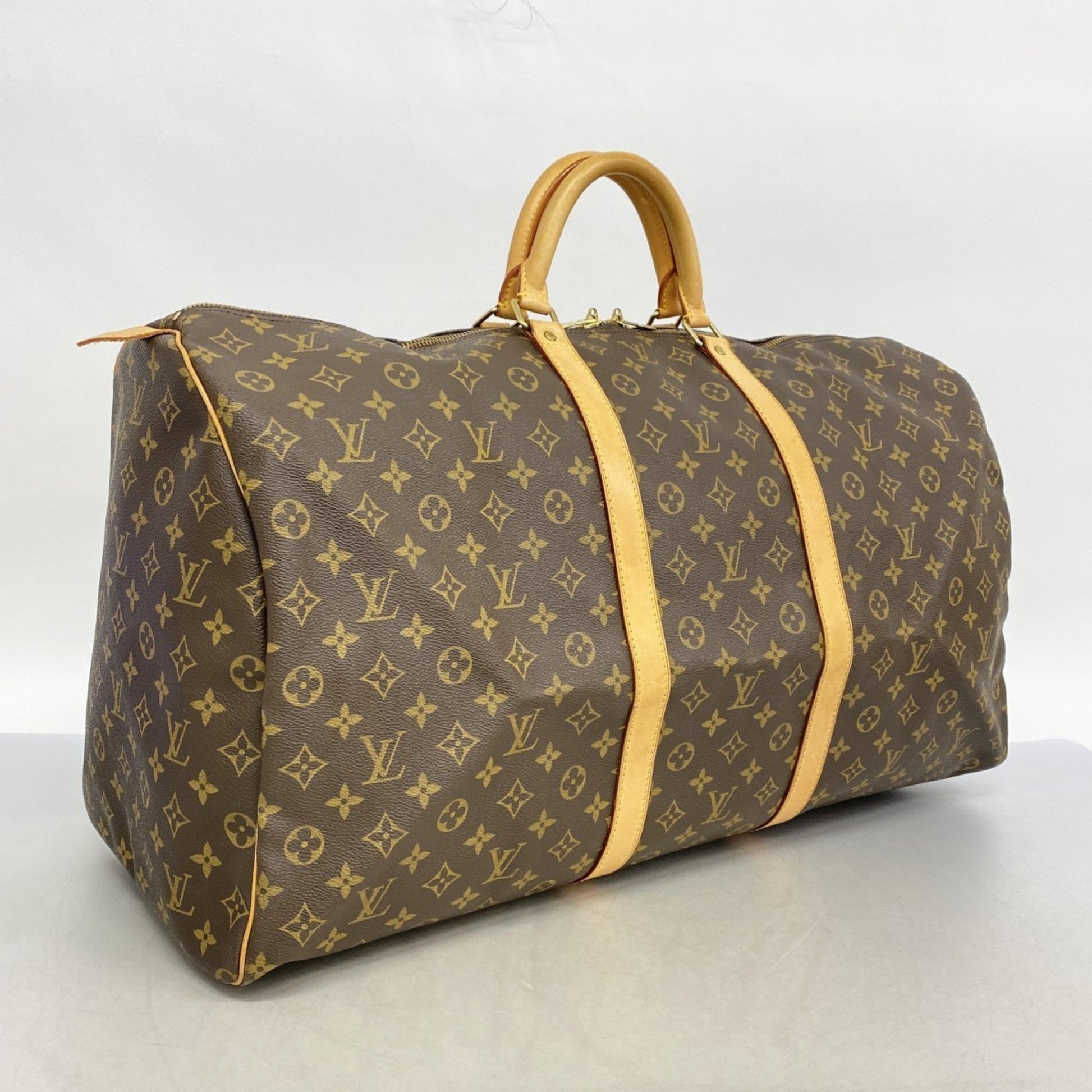Louis Vuitton Keepall 60, Brown, Canvas, travel
