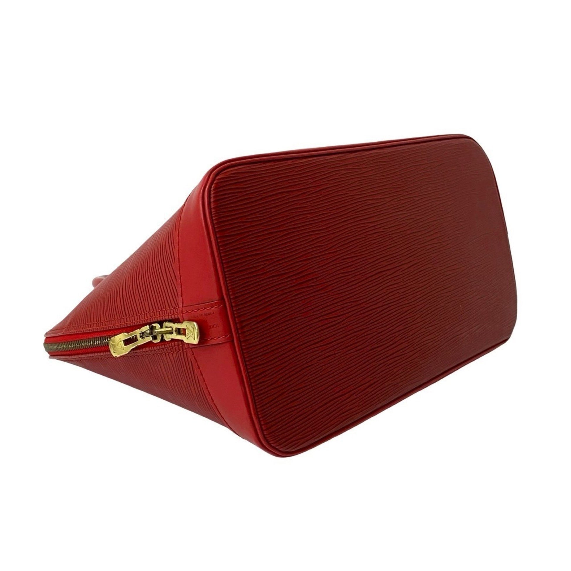 Louis Vuitton Alma, Red, Leather, tote
