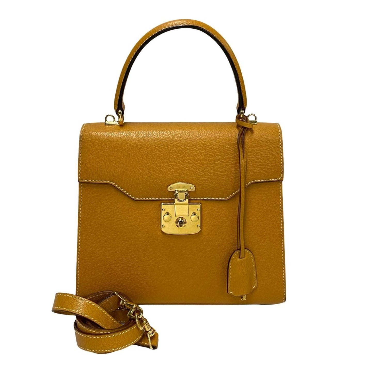 Gucci Lady Lock, Yellow, Leather, shoulder