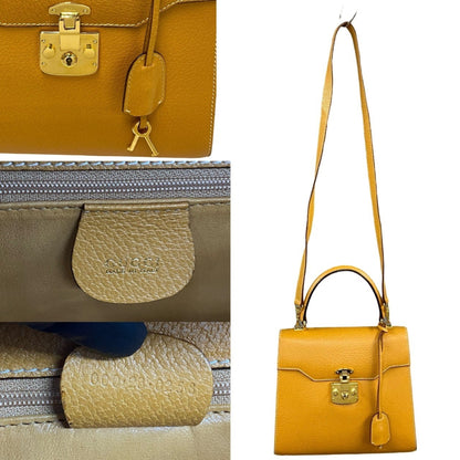 Gucci Lady Lock, Yellow, Leather, shoulder