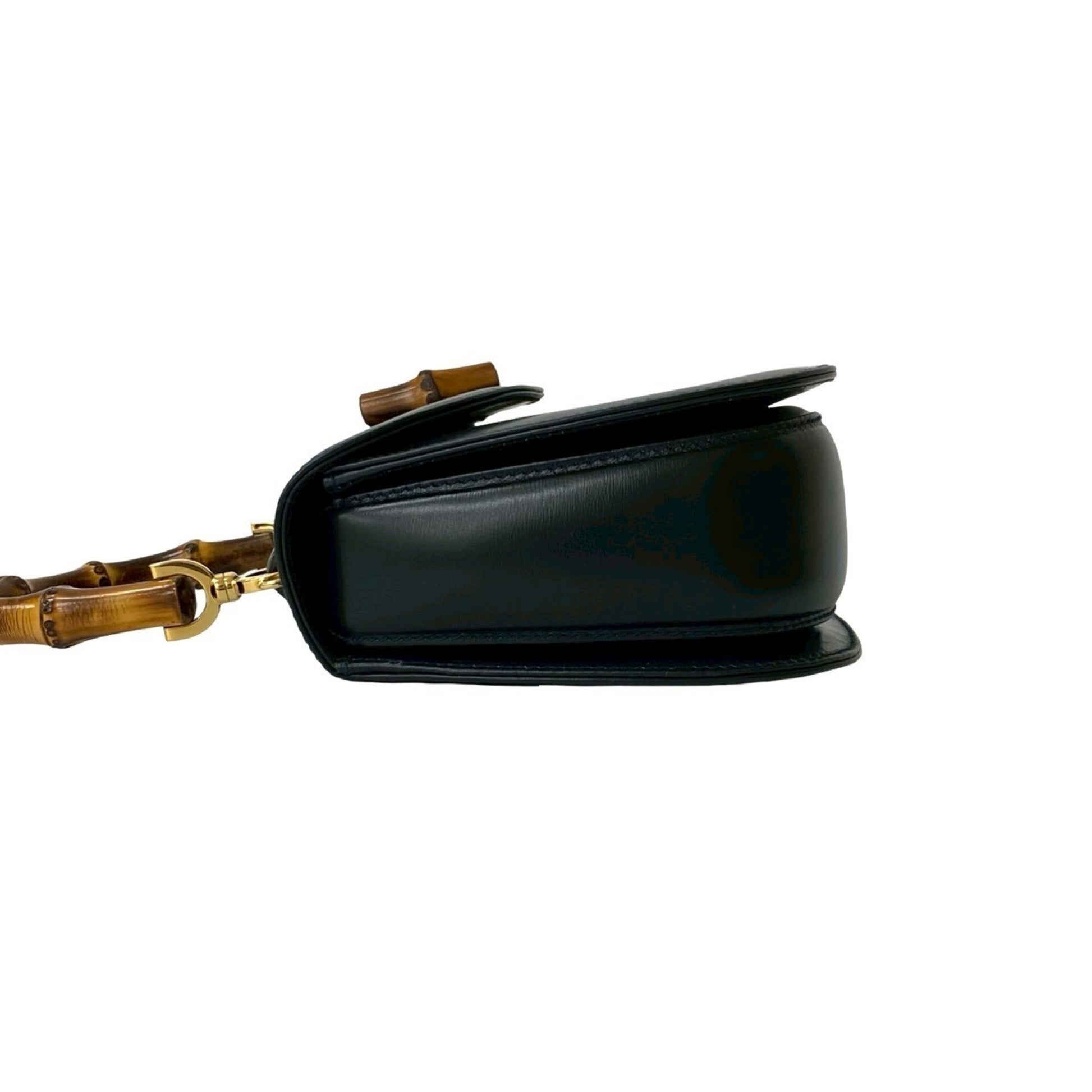 Gucci Bamboo, Navy, Leather, handbag