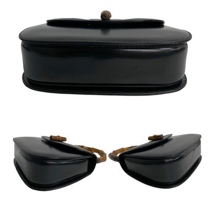 Gucci Bamboo, Black, Leather, handbag