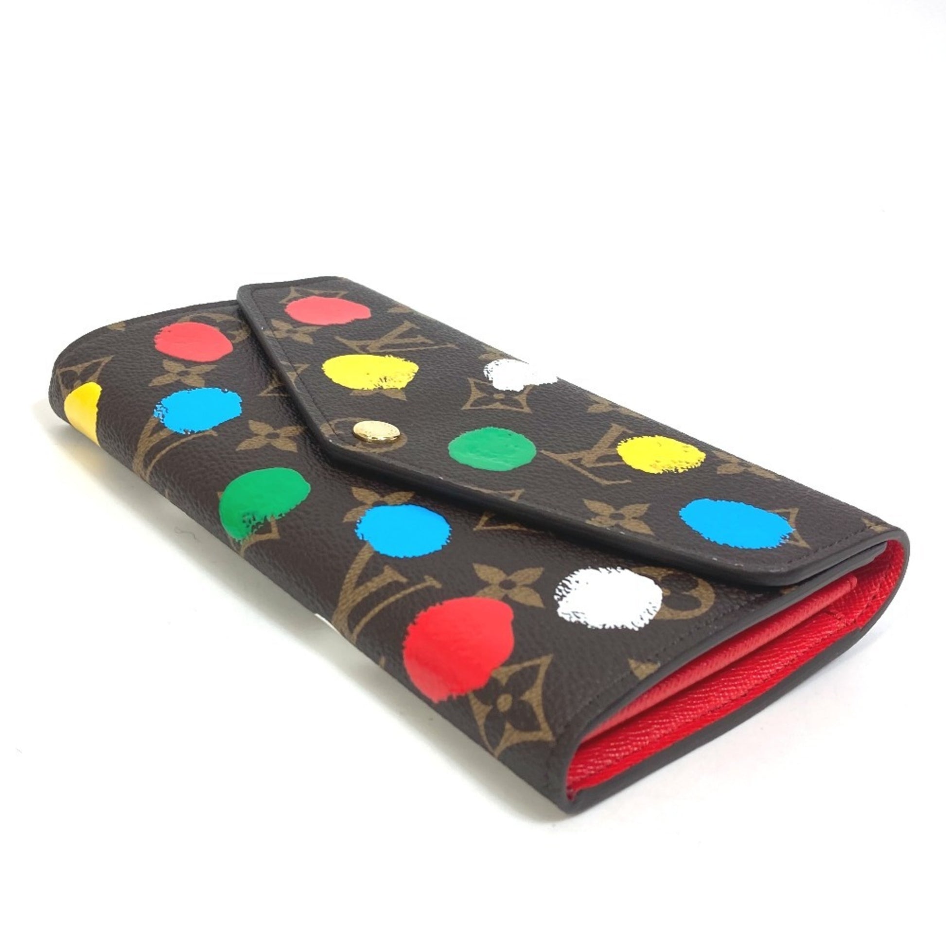Louis Vuitton Sarah, Red, Canvas, wallet
