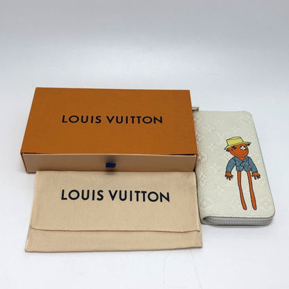 Louis Vuitton Zippy Wallet Vertical, White, Leather, wallet