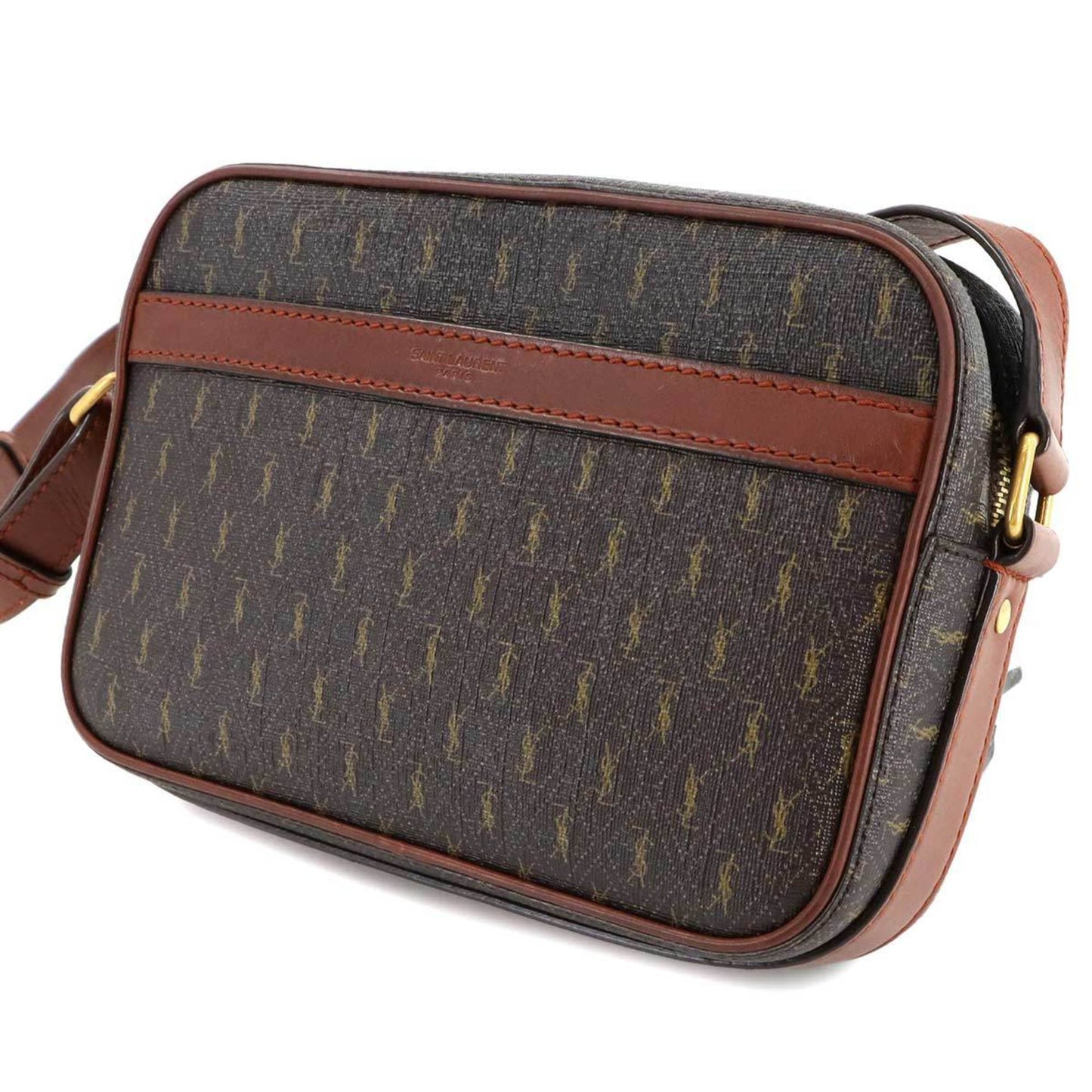 Saint Laurent Camera, Brown, Canvas, shoulder