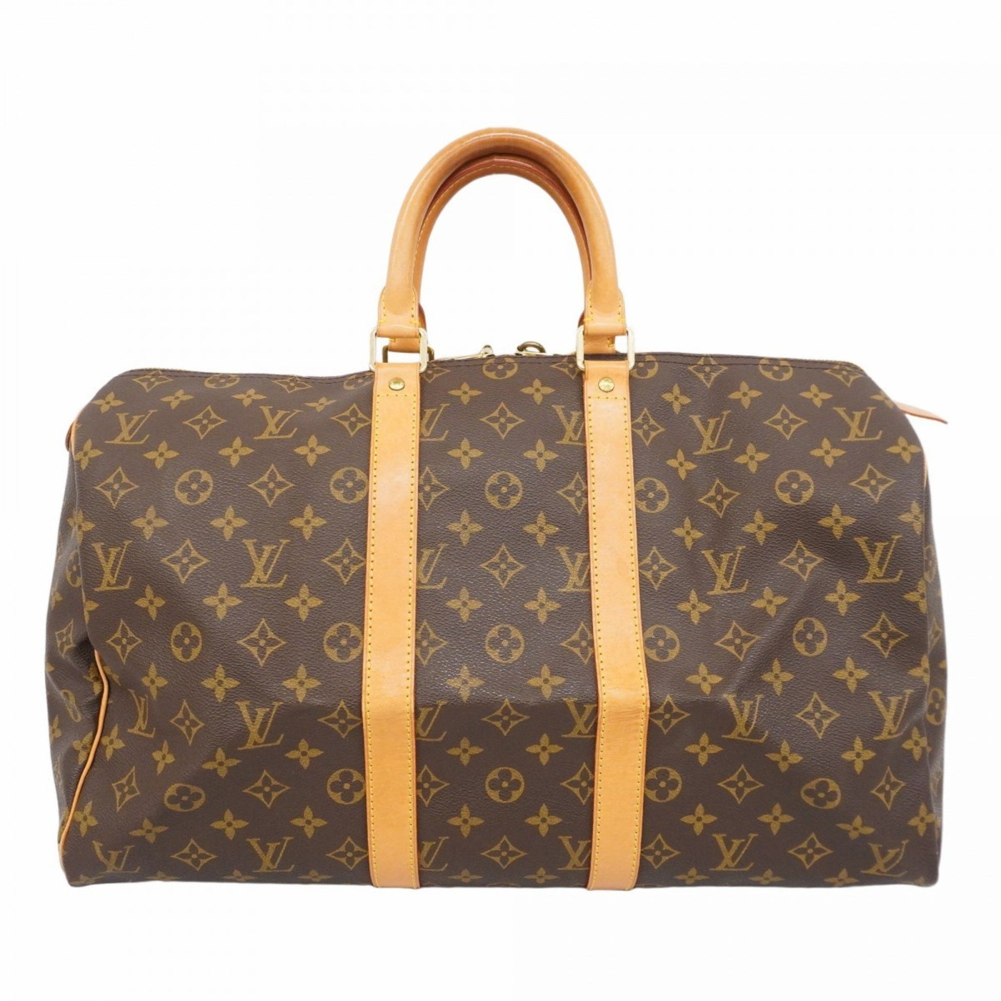 Louis Vuitton Keepall 45, Brown, Leather, travel