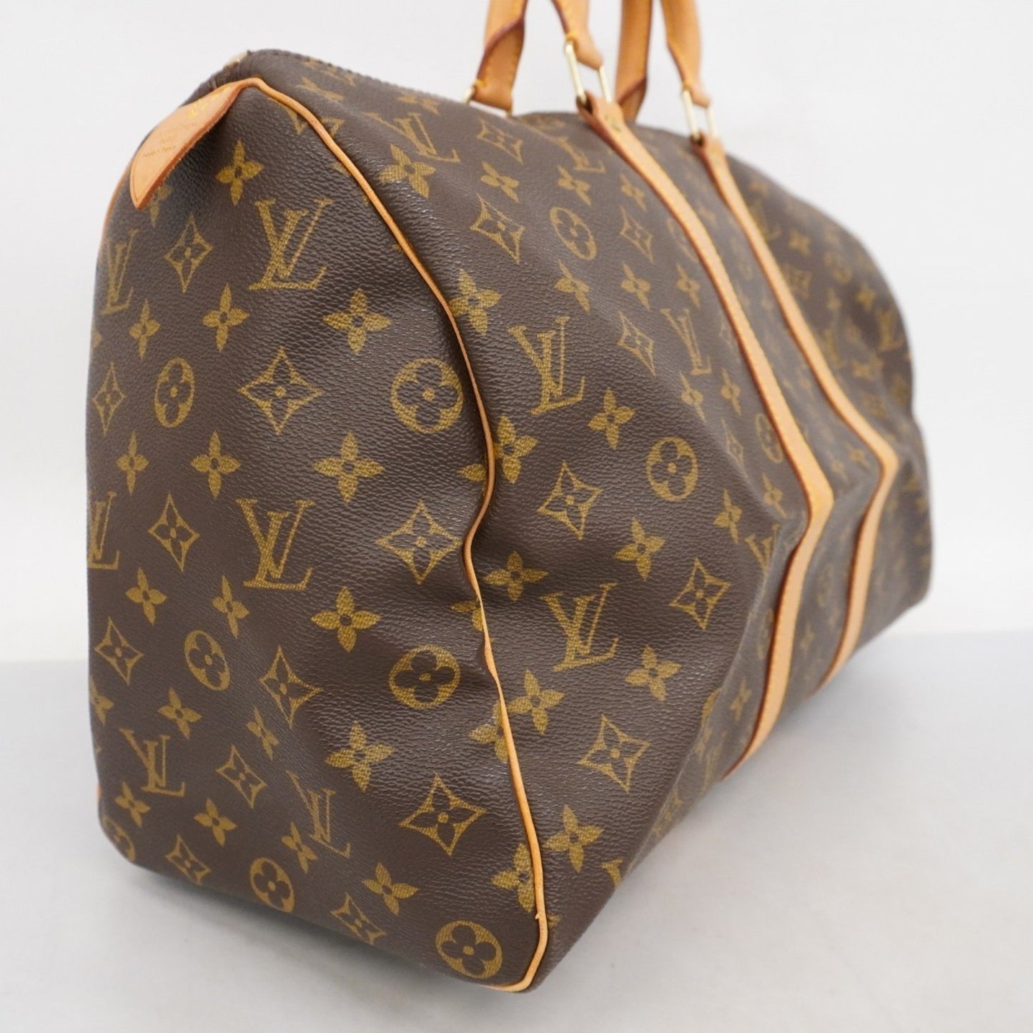 Louis Vuitton Keepall 45, Brown, Leather, travel