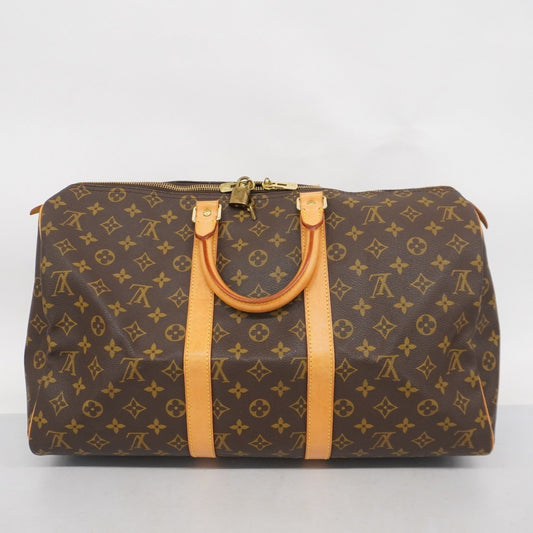 Louis Vuitton Keepall 45, Brown, Leather, travel
