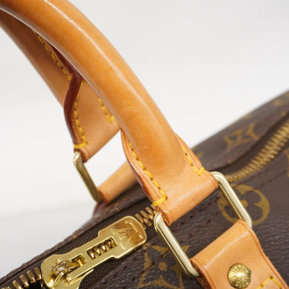 Louis Vuitton Keepall 45, Brown, Leather, travel