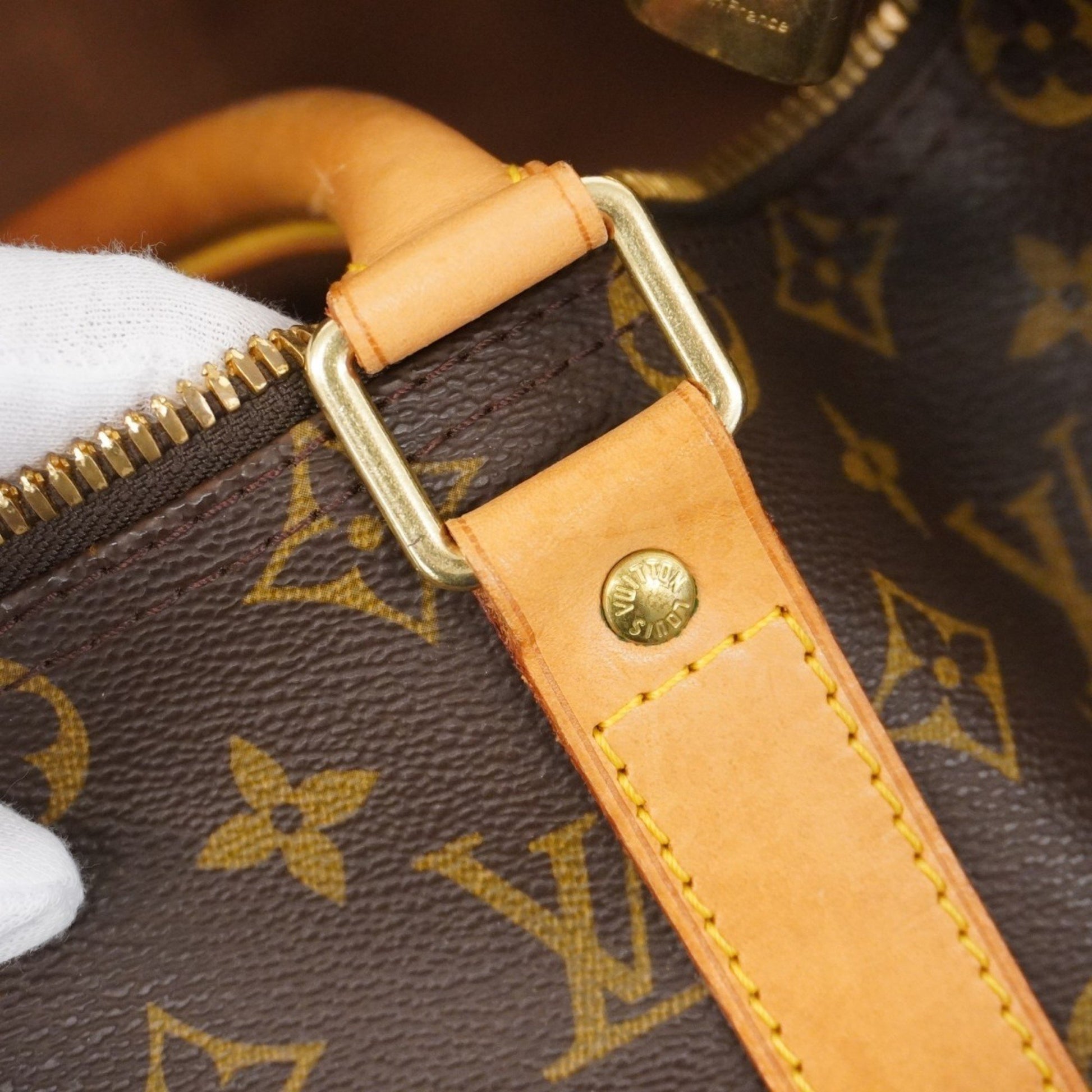 Louis Vuitton Keepall 45, Brown, Leather, travel