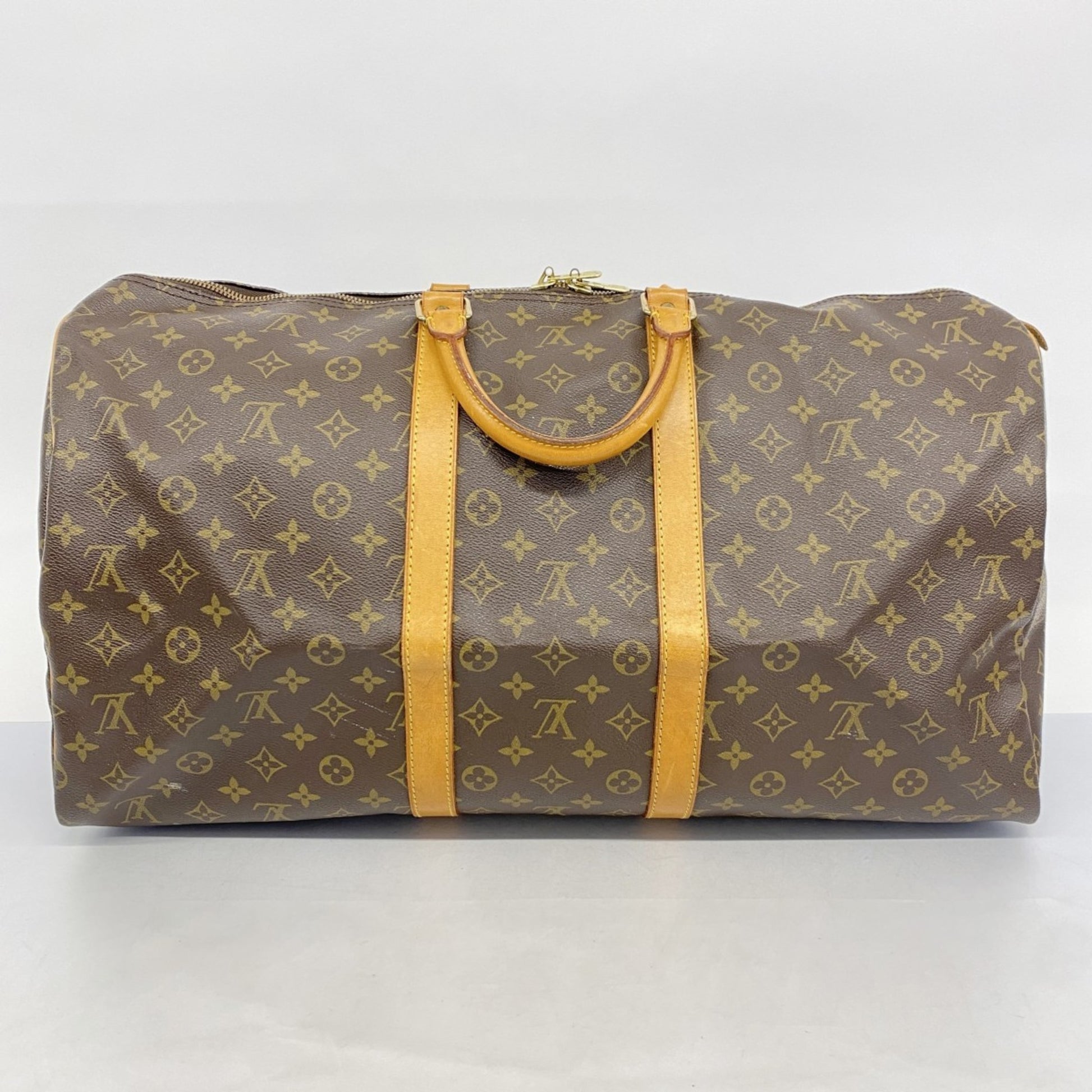 Louis Vuitton Keepall 55, Brown, Canvas, travel