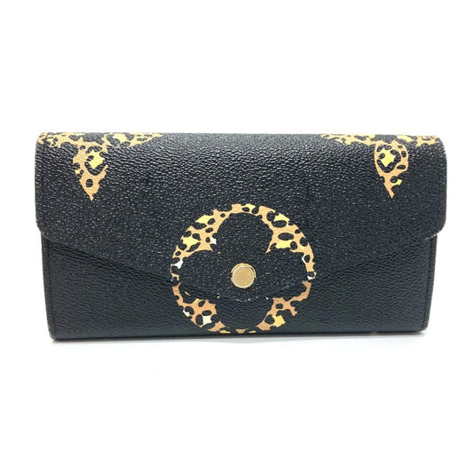 Louis Vuitton Sarah, Black, Leather, wallet