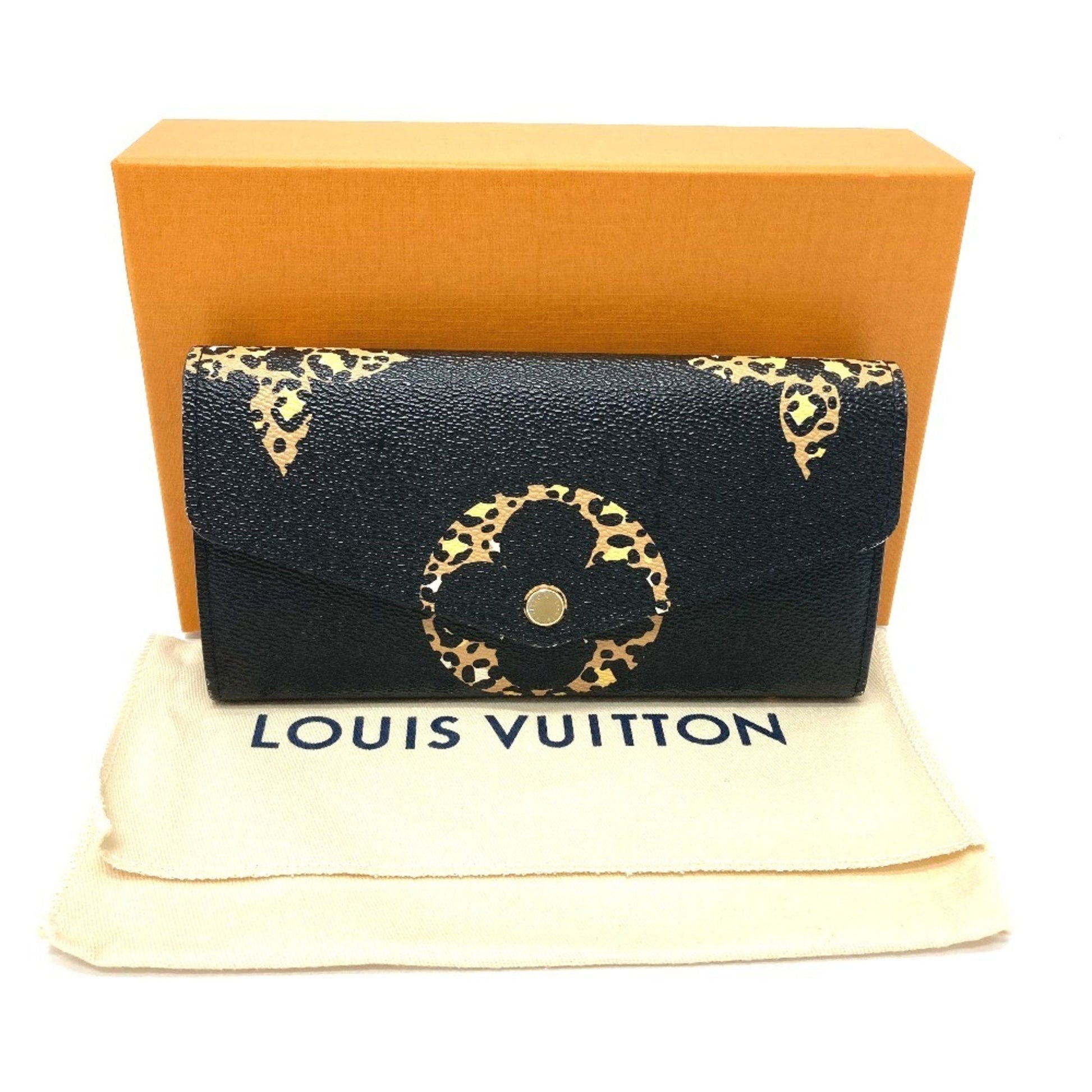 Louis Vuitton Sarah, Black, Leather, wallet