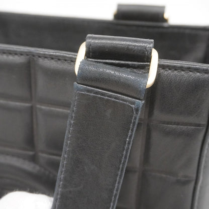 Chanel Chocolate bar, Black, Leather, tote