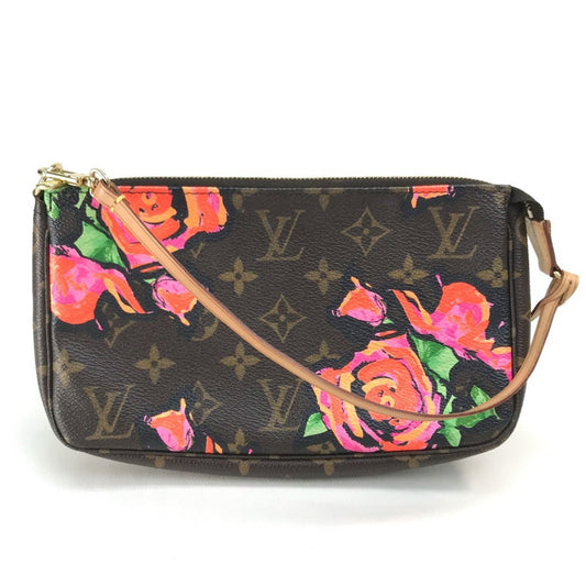 Louis Vuitton Pochette Accessoire, Brown, Canvas, clutch