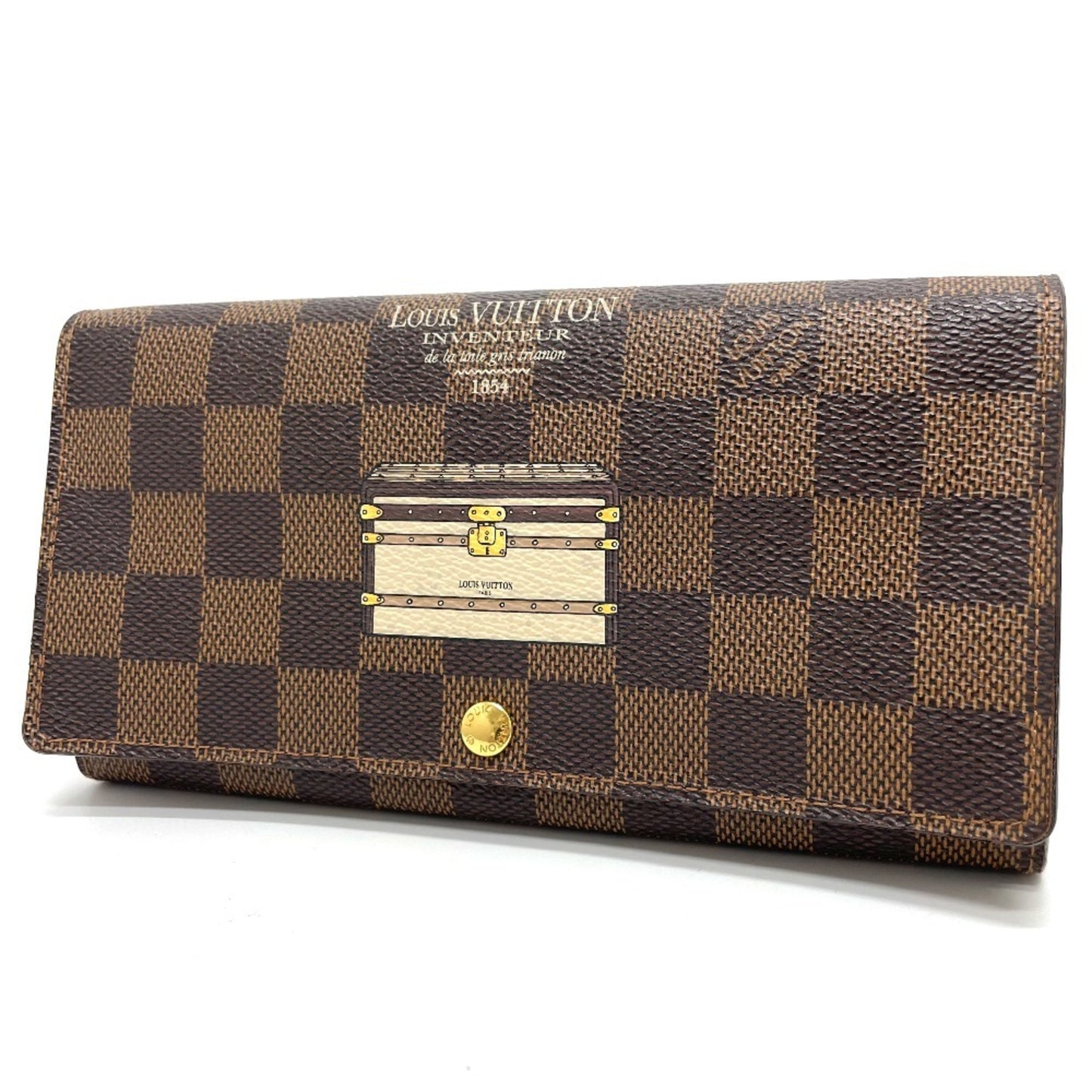 Louis Vuitton Sarah, Brown, Canvas, wallet