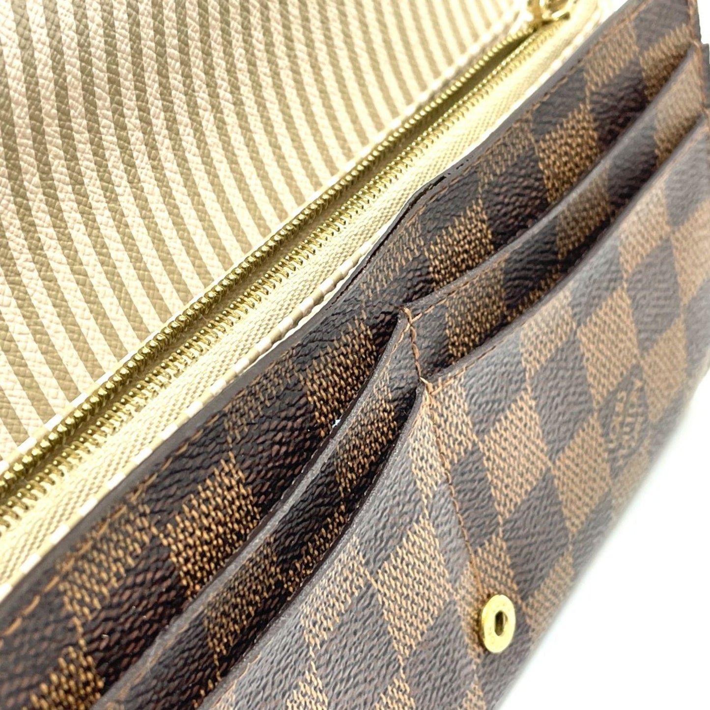 Louis Vuitton Sarah, Brown, Canvas, wallet