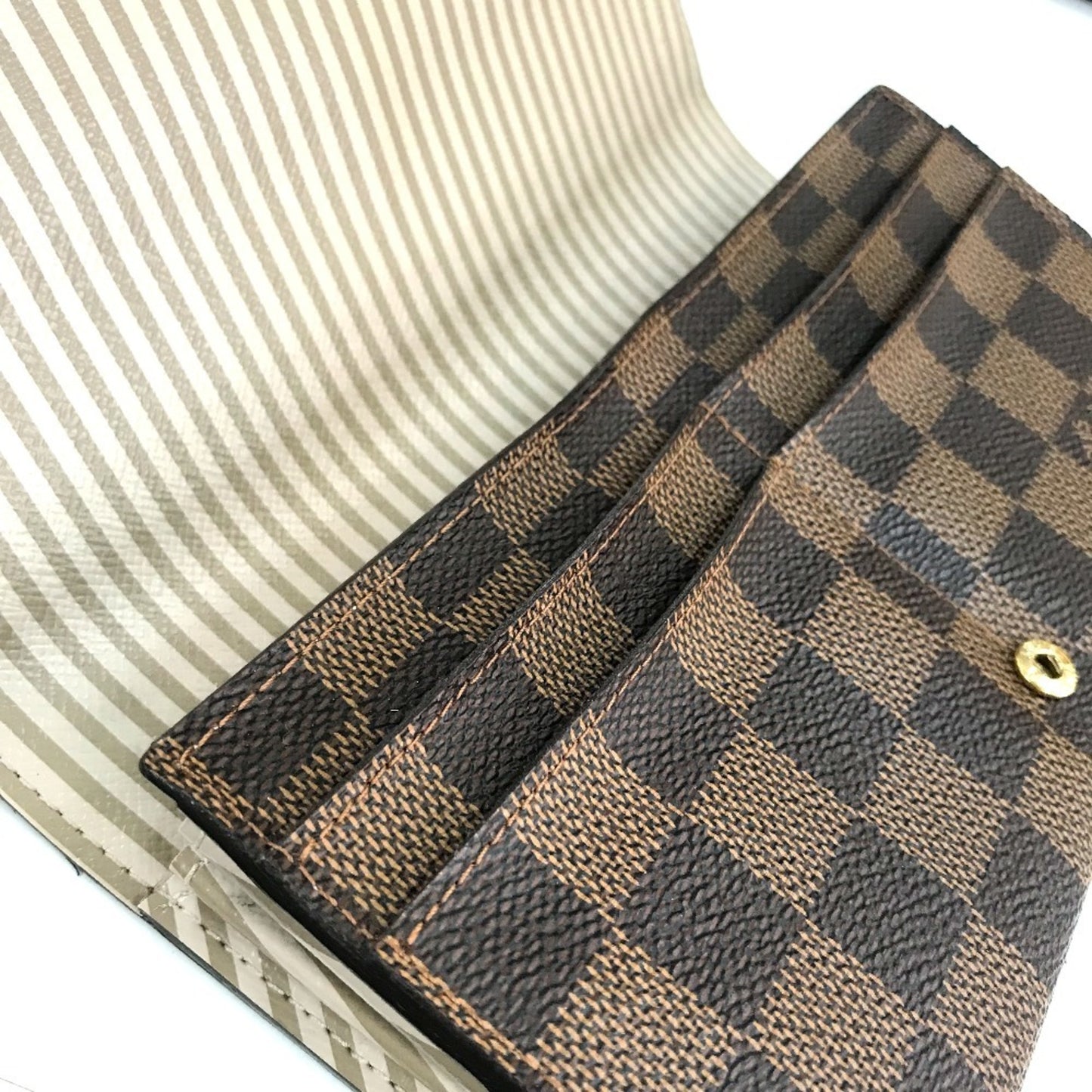 Louis Vuitton Sarah, Brown, Canvas, wallet