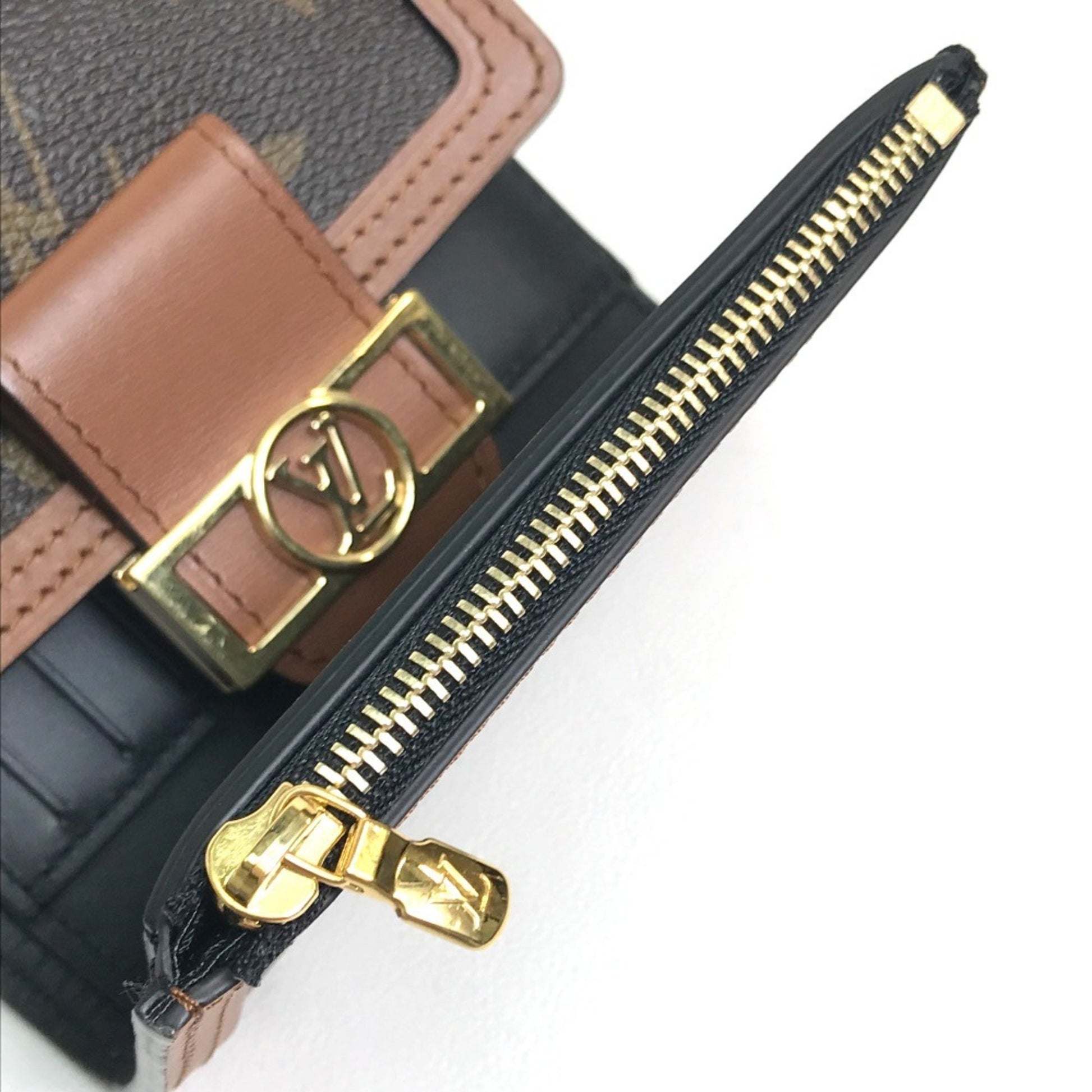 Louis Vuitton Dauphine, Brown, Canvas, wallet