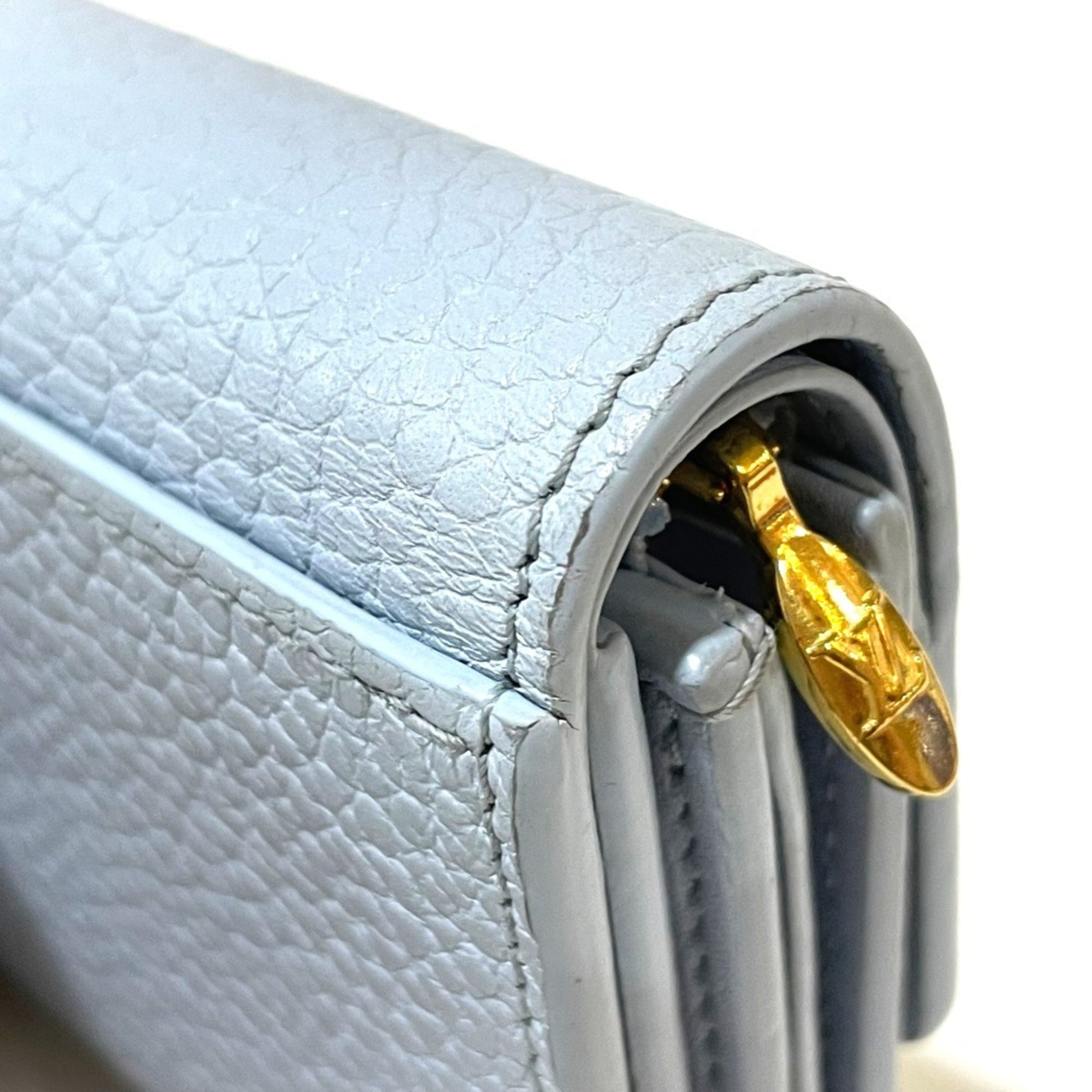 Louis Vuitton Portefeuille capucines, Blue, Leather, wallet