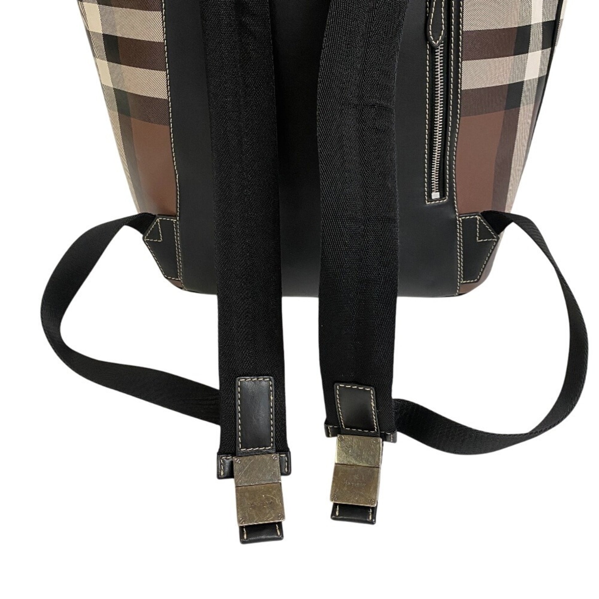 Burberry Nova Check, Brown, Canvas, backpack