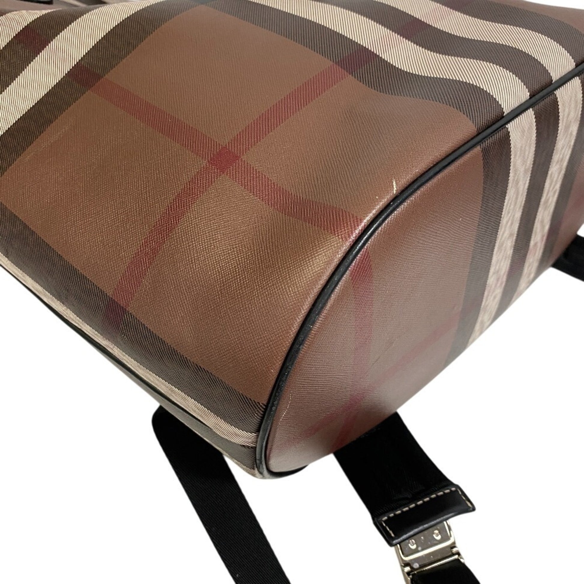Burberry Nova Check, Brown, Canvas, backpack
