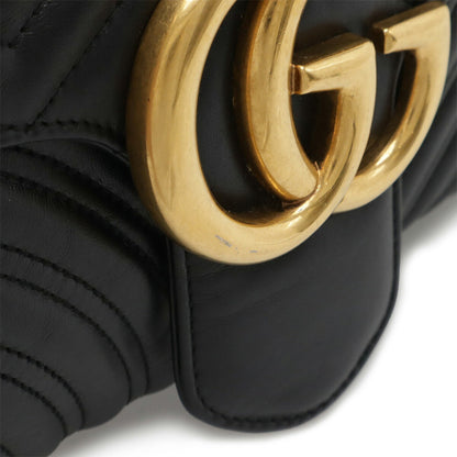Gucci Marmont, Black, Leather, shoulder