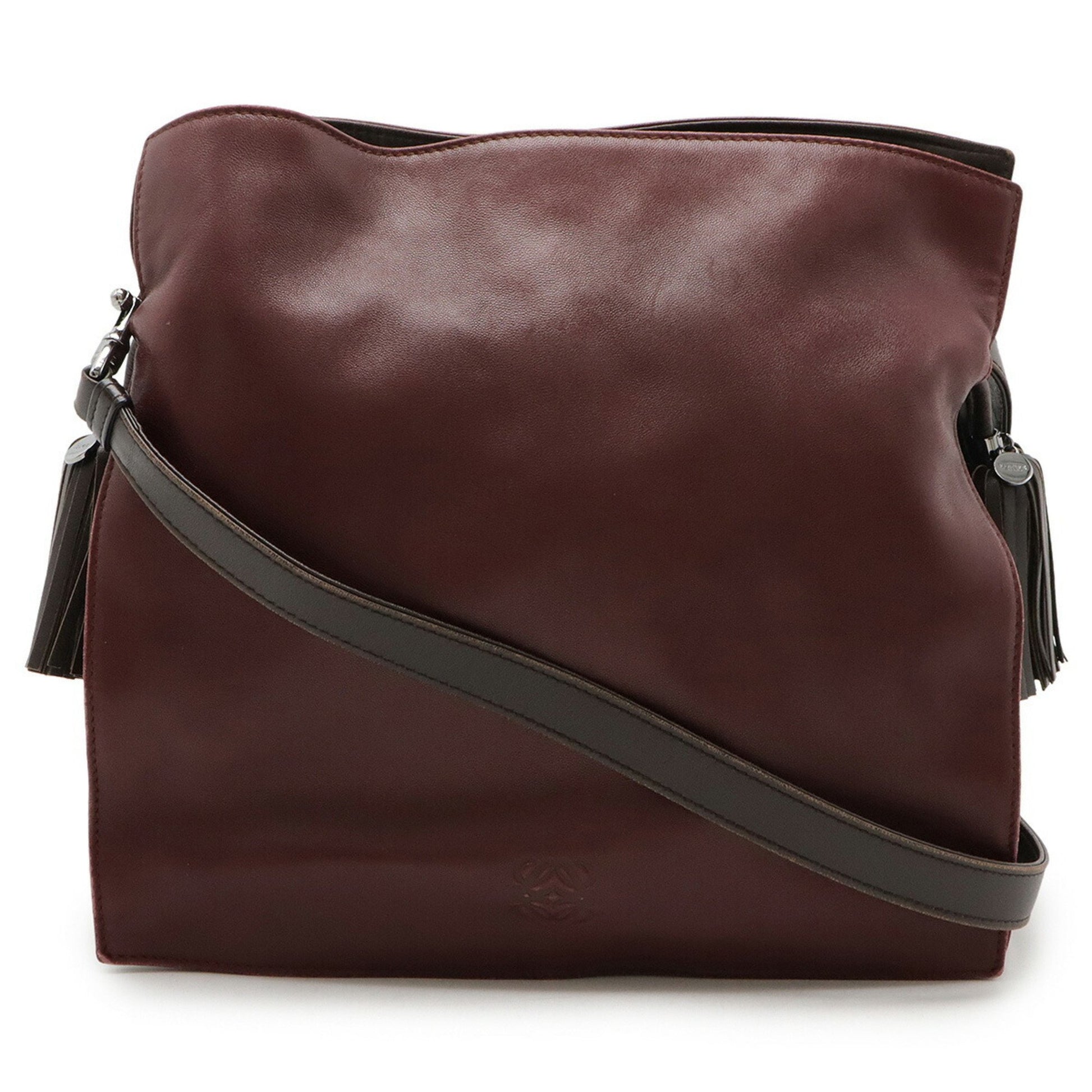 Loewe Flamenco, Burgundy, Leather, shoulder