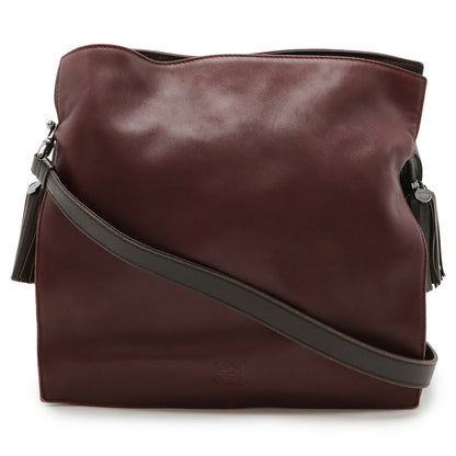 Loewe Flamenco, Burgundy, Leather, shoulder