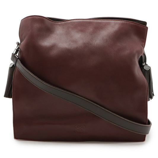 Loewe Flamenco, Burgundy, Leather, shoulder