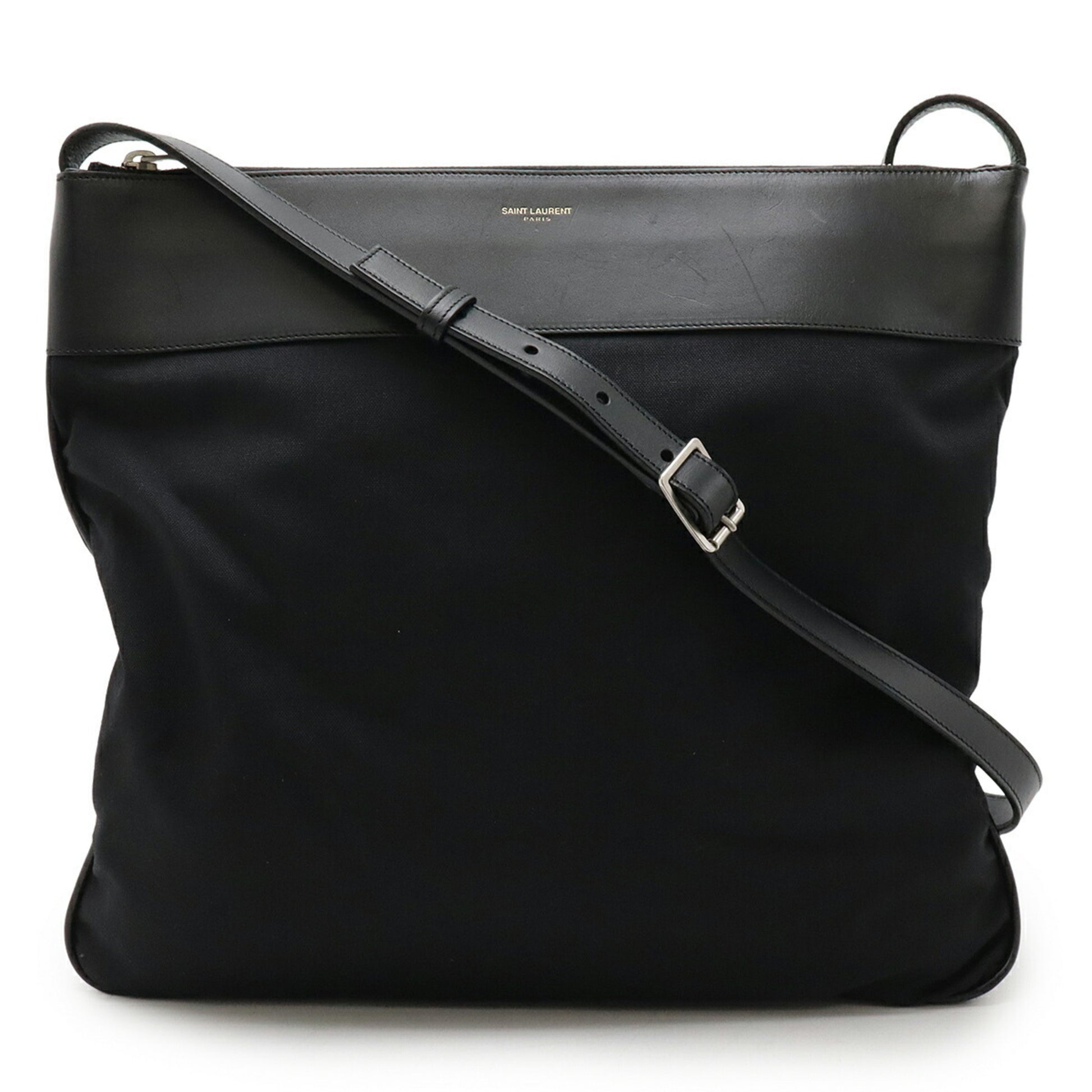 Saint Laurent -, Black, "CANVAS, LEATHER", shoulder
