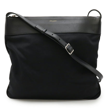 Saint Laurent -, Black, "CANVAS, LEATHER", shoulder