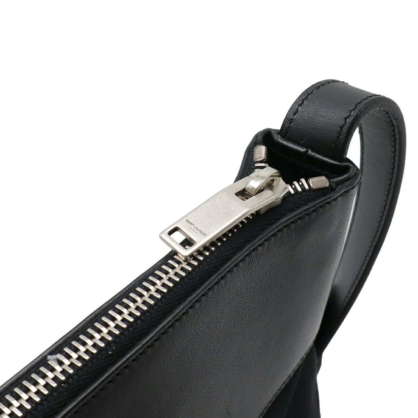 Saint Laurent -, Black, "CANVAS, LEATHER", shoulder
