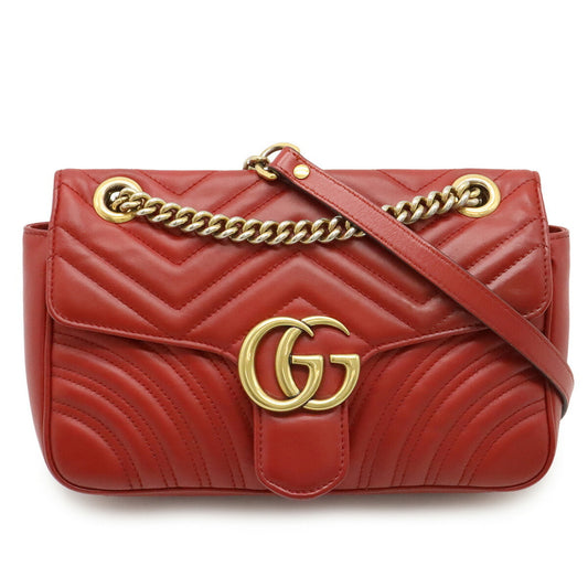 Gucci Marmont, Red, Leather, shoulder