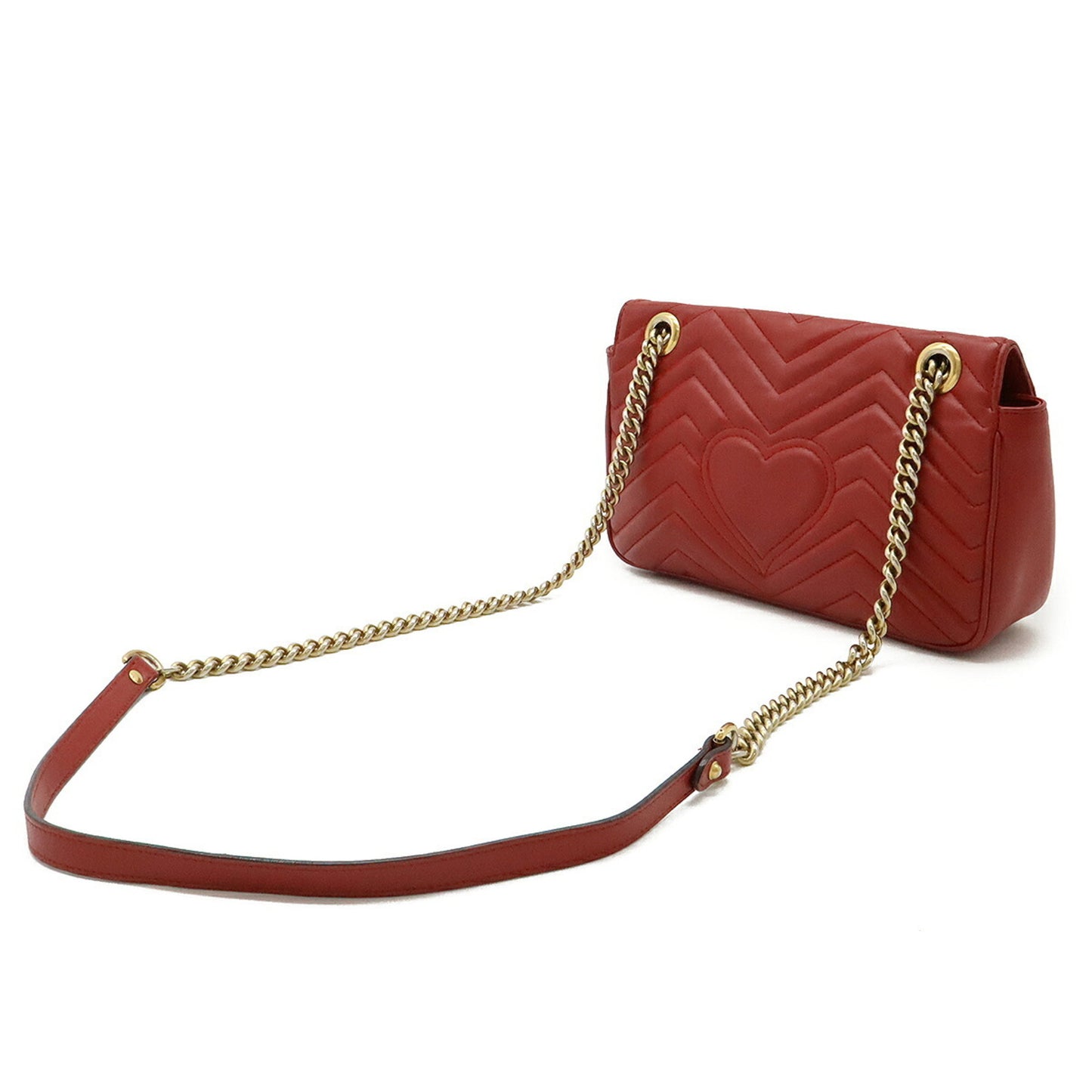 Gucci Marmont, Red, Leather, shoulder
