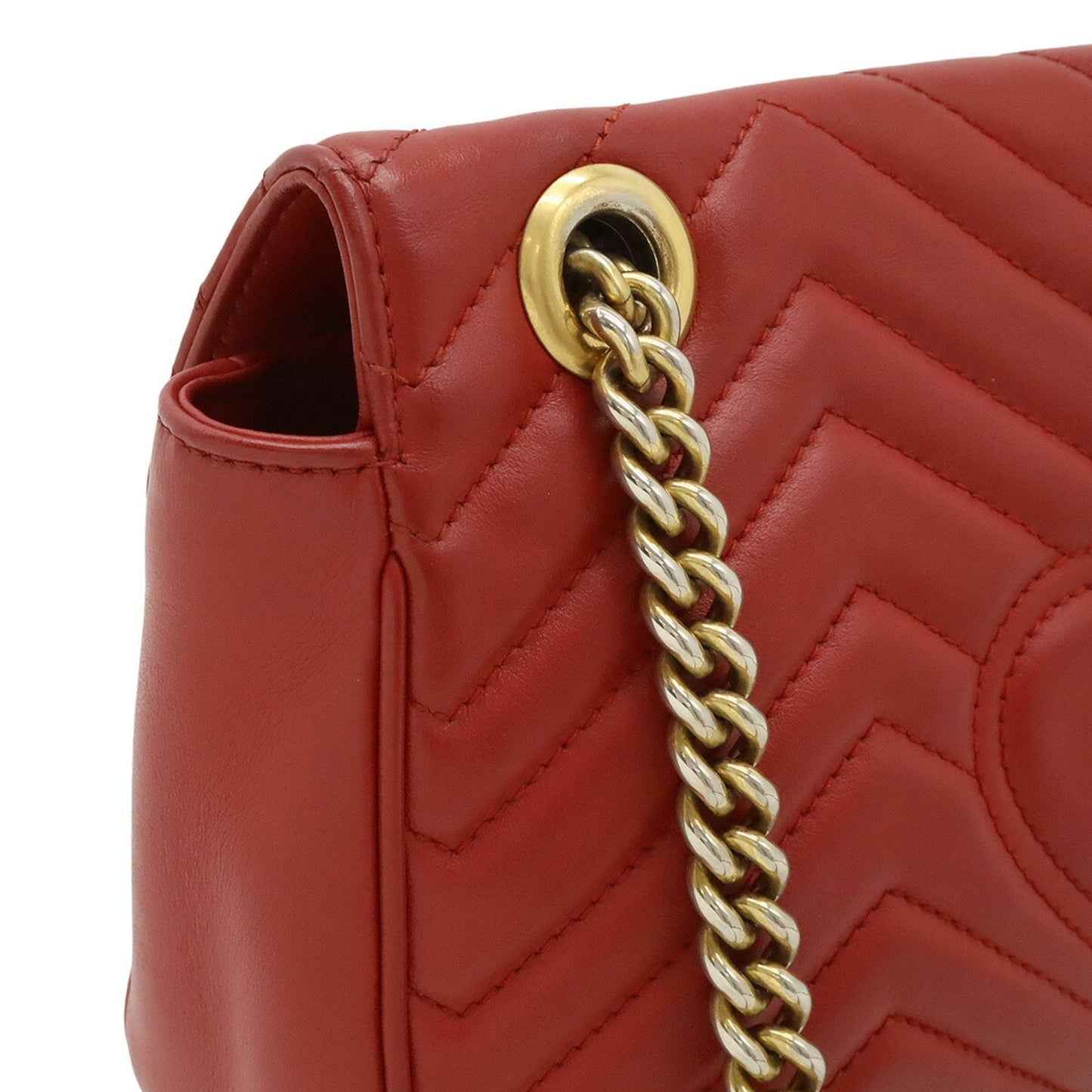 Gucci Marmont, Red, Leather, shoulder
