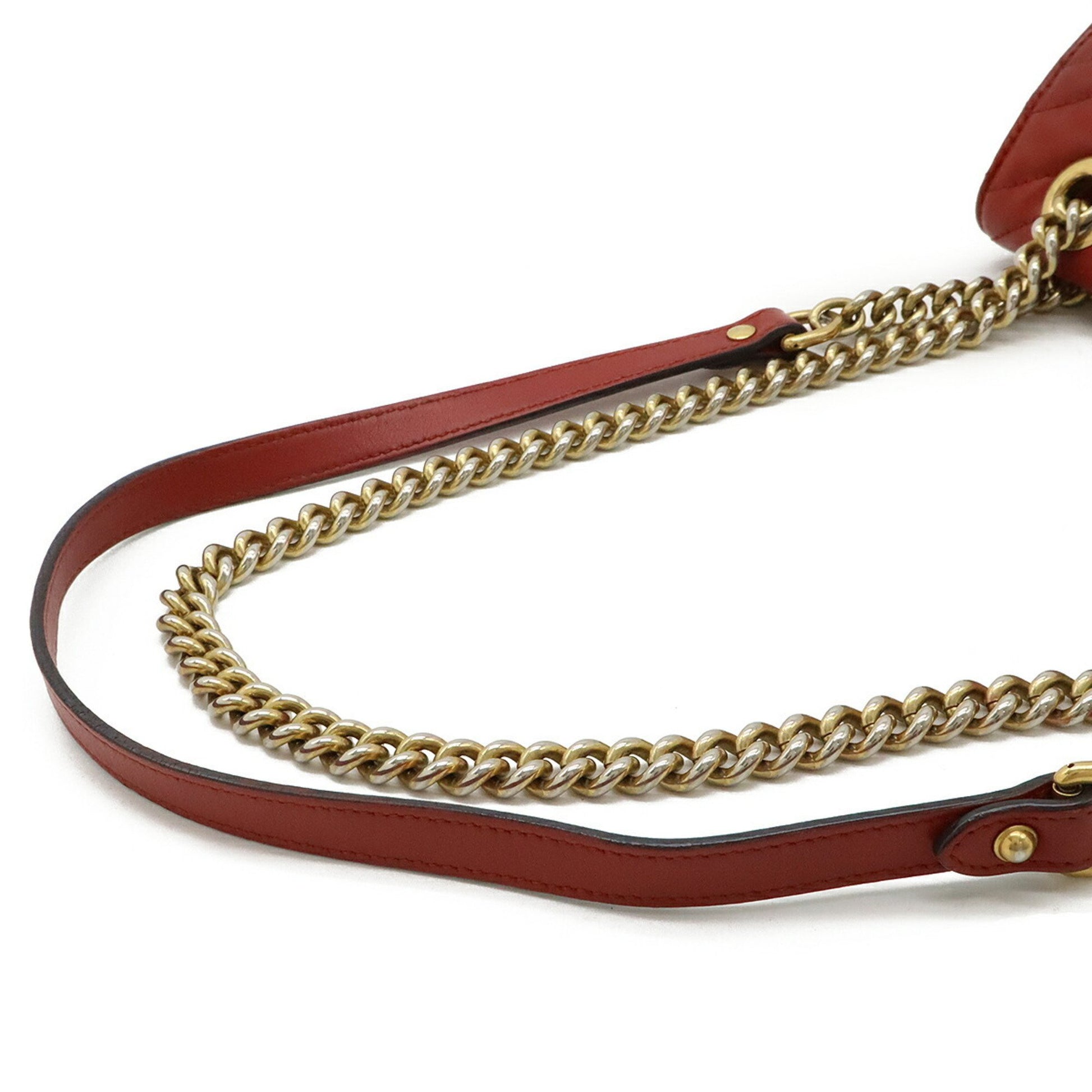 Gucci Marmont, Red, Leather, shoulder
