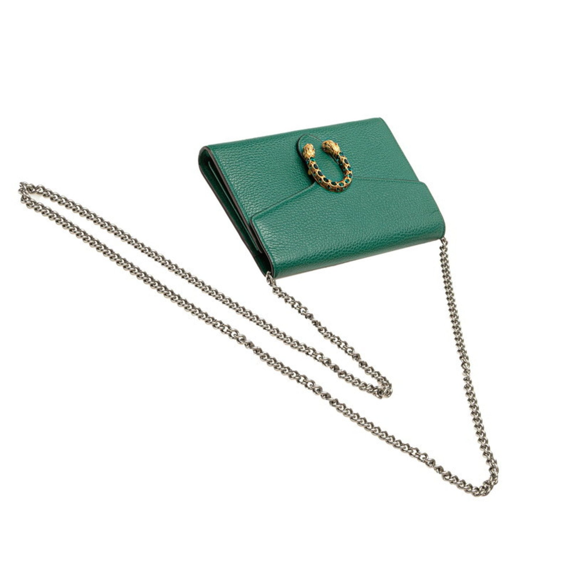 Gucci Dionysus, Green, Leather, wallet